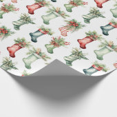 Weihnachtsfeste Strümpfe Geschenkpapier (Ecke)
