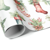 Weihnachtsfeste Strümpfe Geschenkpapier (Rolleneckpunkt)