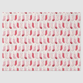 Weihnachtsfeste Strümpfe in Aquarellen Vintag Seidenpapier