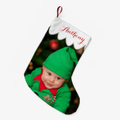 Weihnachtsfeste Strümpfe mit Ihrem Foto Kleiner Weihnachtsstrumpf (Vorderansicht (hängend))