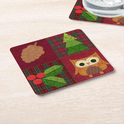 Weihnachtsfeste Untersetzer im Wald (angewinkelt)