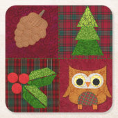 Weihnachtsfeste Untersetzer im Wald (Vorderseite)