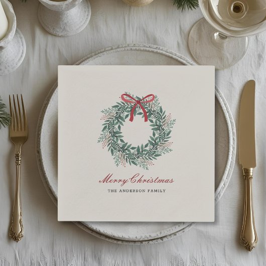 Weihnachtsfestkranz Feierparty Serviette