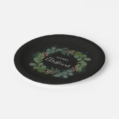 Weihnachtsfestkranz Papierplatten Pappteller (Schrägansicht)