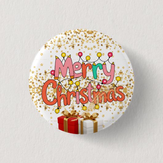 Weihnachtsfestliche Dekoration Button (Vorderseite)