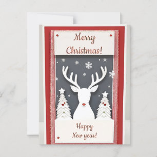 Weihnachtsfestliches Rentier-Weihnachtskarte Postkarte