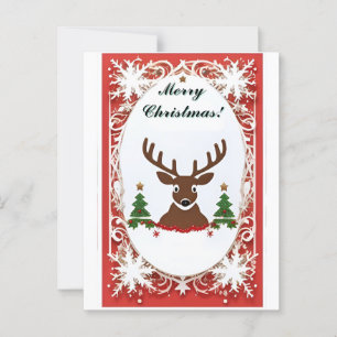Weihnachtsfestliches Rentier Weihnachtskarte Postkarte