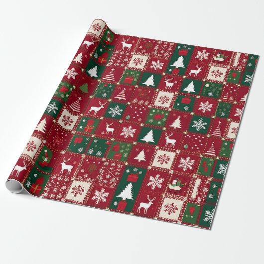 Weihnachtsfestmuster Geschenkpapier (Ungerollt)