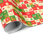 Weihnachtsfestmuster Geschenkpapier (Rolleneckpunkt)