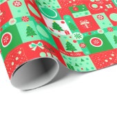 Weihnachtsfestmuster Geschenkpapier (Rolleneckpunkt)