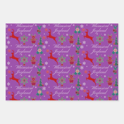 Weihnachtsfestpapier flatSheetSet von 3 Geschenkpapier Set (Vorderseite 3)