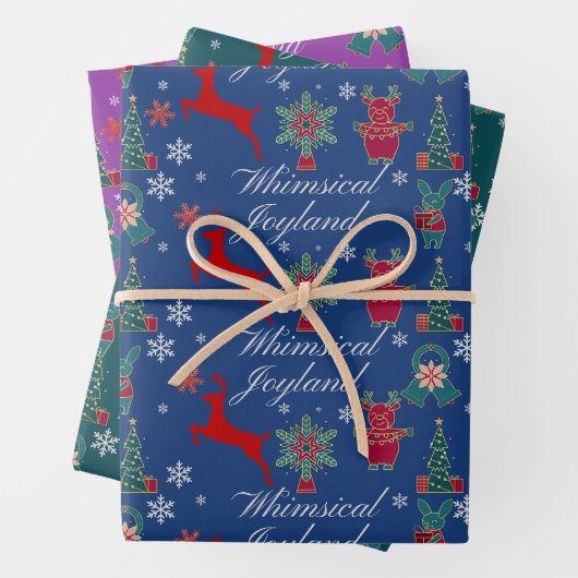 Weihnachtsfestpapier flatSheetSet von 3 Geschenkpapier Set (Beispiel)