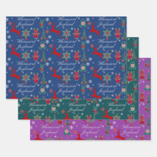 Weihnachtsfestpapier flatSheetSet von 3 Geschenkpapier Set