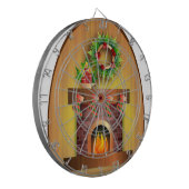 WeihnachtsFesttages-Strumpf-Kamin Dartscheibe (Vorderseite Links)