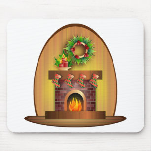 WeihnachtsFesttages-Strumpf-Kamin Mousepad