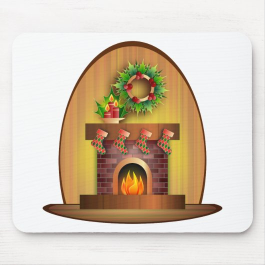 WeihnachtsFesttages-Strumpf-Kamin Mousepad (Vorne)