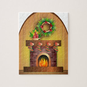 WeihnachtsFesttages-Strumpf-Kamin Puzzle