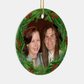 Weihnachtsfeuer-Foto Keramik Ornament (Rechts)