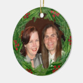 Weihnachtsfeuer-Foto Keramik Ornament (Links)