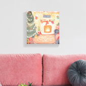 Weihnachtsfeuer für Wasserfarben Leinwanddruck (Insitu (Wohnzimmer))