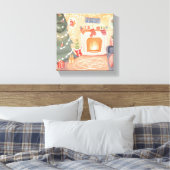 Weihnachtsfeuer für Wasserfarben Leinwanddruck (Insitu (Schlafzimmer))