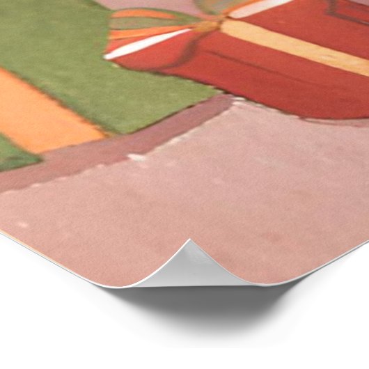 Weihnachtsfeuer für Wasserfarben Poster (Ecke)