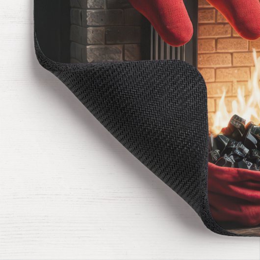 Weihnachtsfeuer mit Kohlensack Mousepad (Ecke)