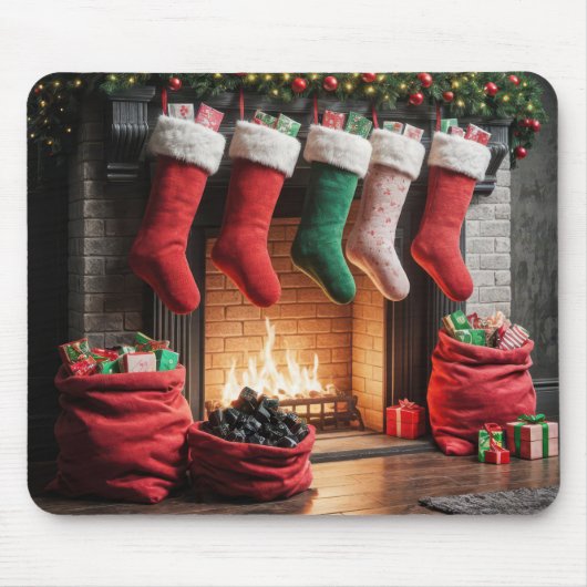 Weihnachtsfeuer mit Kohlensack Mousepad (Vorne)