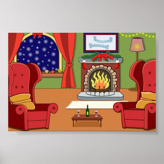 Weihnachtsfeuer Poster (Vorne)