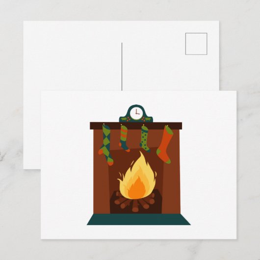 Weihnachtsfeuer Postkarte (Vorne/Hinten)