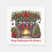 Weihnachtsfeuer Serviette (Vorderseite)