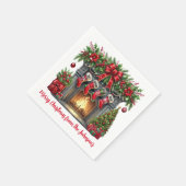 Weihnachtsfeuer Serviette (Ecke)