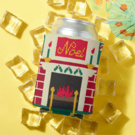 Weihnachtsfeuerplatz Rot Grün Weihnachten Crochet Dosenkühler