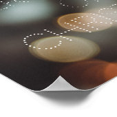 Weihnachtsfichtenzweig und Winterlichter Poster (Ecke)