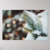Weihnachtsfichtenzweig und Winterlichter Poster (Vorne)