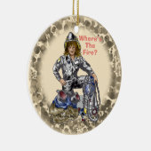 Weihnachtsfigur Feuerwehrfrau Keramik Ornament (Rechts)
