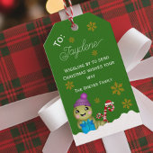 Weihnachtsfigur mit Zuckerrohr Geschenkanhänger