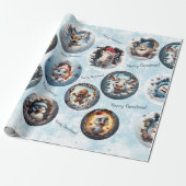 Weihnachtsfiguren 3D Snow Globes Wrapping Paper Geschenkpapier (Ungerollt)