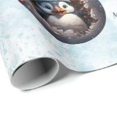 Weihnachtsfiguren 3D Snow Globes Wrapping Paper Geschenkpapier (Rolleneckpunkt)