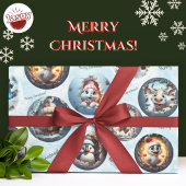 Weihnachtsfiguren 3D Snow Globes Wrapping Paper Geschenkpapier
