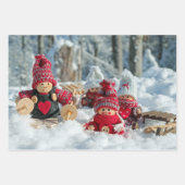 Weihnachtsfiguren aus Holz Geschenkpapier Set (Vorderseite 3)