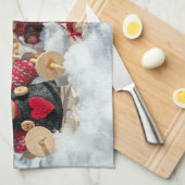 Weihnachtsfiguren aus Holz Geschirrtuch (Viertel Falte)