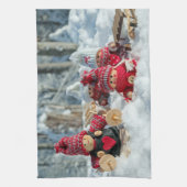 Weihnachtsfiguren aus Holz Geschirrtuch (Vertikal)