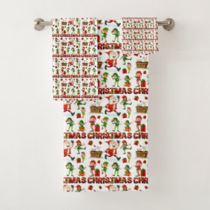 Weihnachtsfiguren Badetuch Set