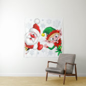 Weihnachtsfiguren des Weihnachtsmannes und des Elf Wandteppich (Beispiel)