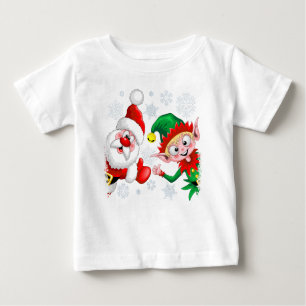 Weihnachtsfiguren von Weihnachten und Elfen stürme Baby T-shirt