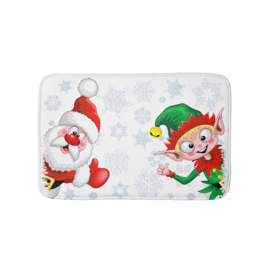 Weihnachtsfiguren von Weihnachten und Elfen stürme Badematte (Vorderseite)
