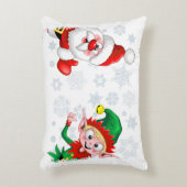 Weihnachtsfiguren von Weihnachten und Elfen stürme Dekokissen (Vorderseite(Vertikal))