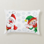 Weihnachtsfiguren von Weihnachten und Elfen stürme Dekokissen (Rückseite)