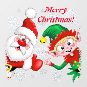 Weihnachtsfiguren von Weihnachten und Elfen stürme Fensteraufkleber (Blatt)